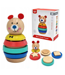 Piramidă-Sorter din lemn Ursuleț, 57245